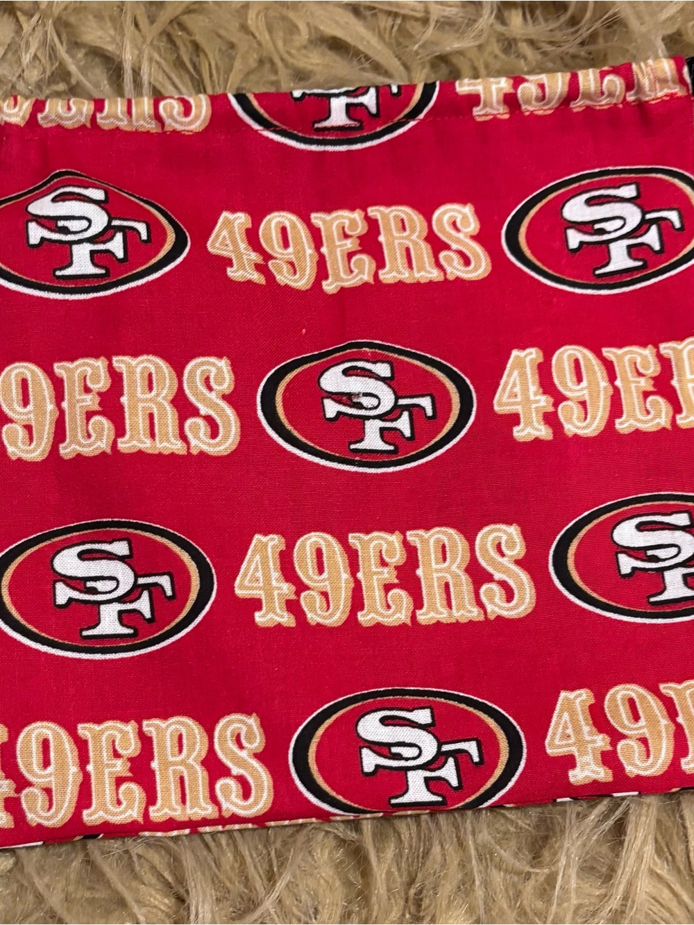 San Francisco 49ers Drawstring Pouch Bag 7-1/2 x6-1/2 Handmade